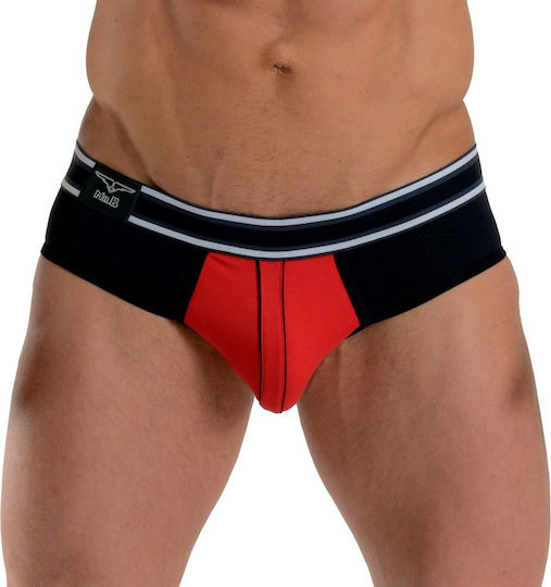 Mister B Urban Bronx Brief Red Black
