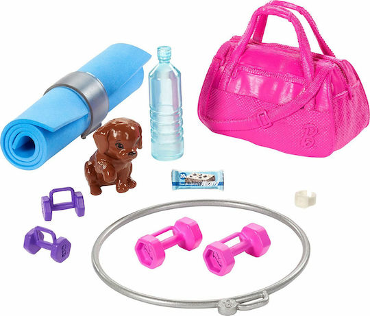 Barbie Fitness Doll Wellness Fitness Doll with Puppy and Accessories for 3++ Years