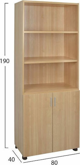 Ντουλάπα Γραφείου Ξύλινη Οξιά 80x40x190cm