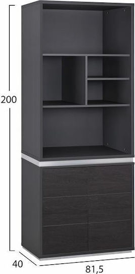 Ξύλινη Ντουλάπα Γραφείου Wenge 81.5x40x200cm