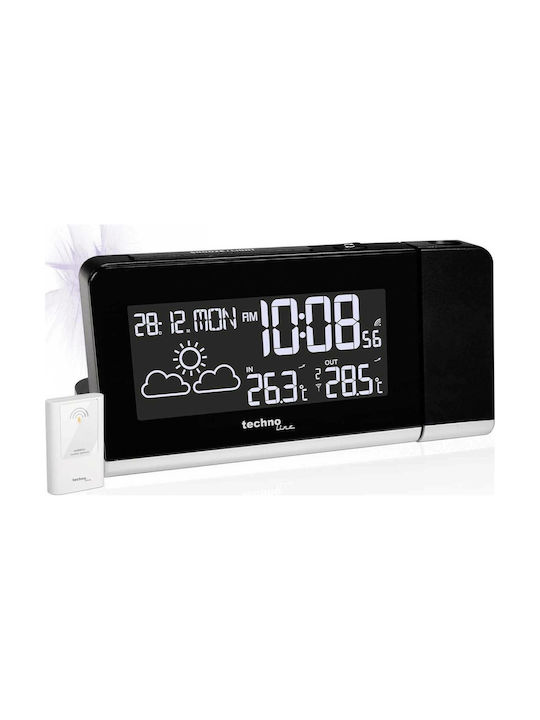 Technoline Tabletop Digital Clock LCD With Black Alarm Clock WT 539