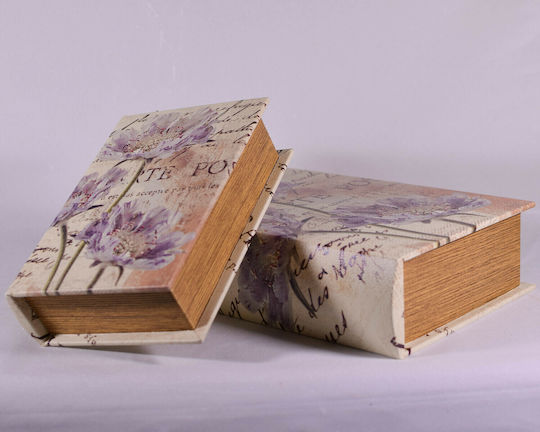 SP Souliotis Set Dekorative Boxen Holz Blumen im Buchformat 2Stück SP Souliotis Set Dekorative Boxen Holz Blumen im Buchformat 2Stück