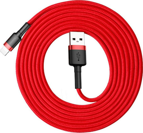 Baseus Cafule IP Edition Плетена USB-A към Lightning кабел Червен 2м (CALKLF-C09)