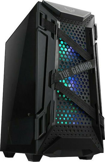 Asus TUF Gaming GT301 Midi Tower Computer Case with Side Window and RGB Lighting Black