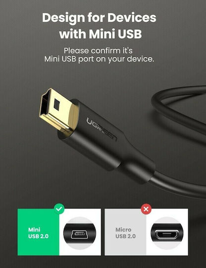 Ugreen 1m USB 2.0 Cable A-Male to mini B-Male (10355)