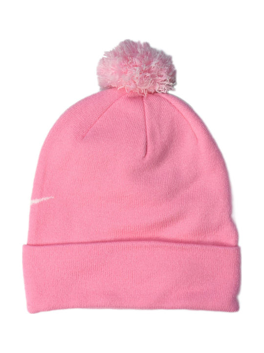 Nike Swoosh Kids Beanie Set with Gloves Knitted Pink