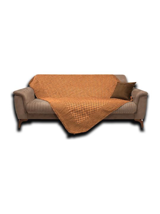 Mc Decor 174 Ριχτάρι Πολυθρόνας Chenille 180x180εκ. Πορτοκαλί