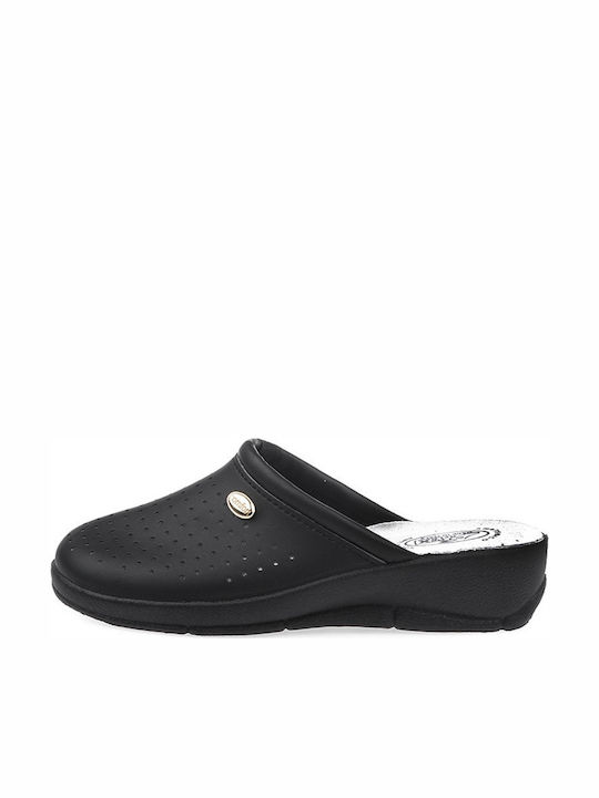 Max Relax Women's Leather Anatomic Clogs Black