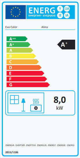 Eva Calor Alina Σόμπα Pellet Αερόθερμη 8kW Μπεζ