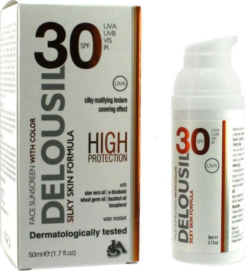 delousil face sunscreen with color