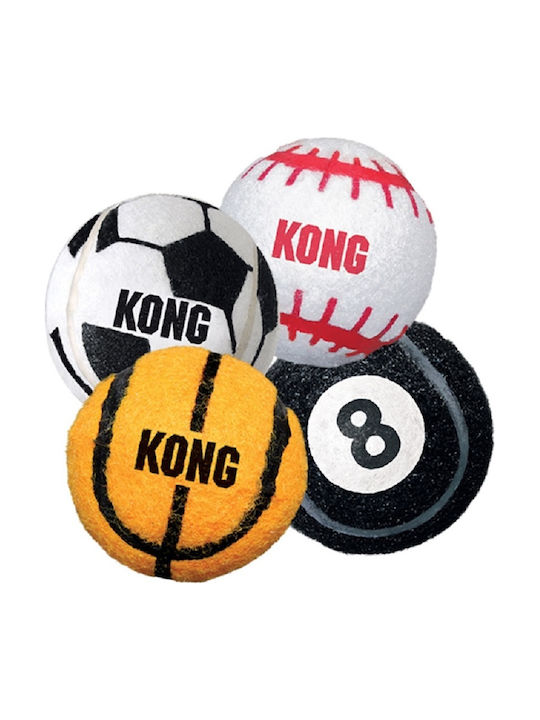 Kong Sport Ballspielzeug Hund aus Gummi mit Geräusch Groß 8εκ. Orange 2Stück