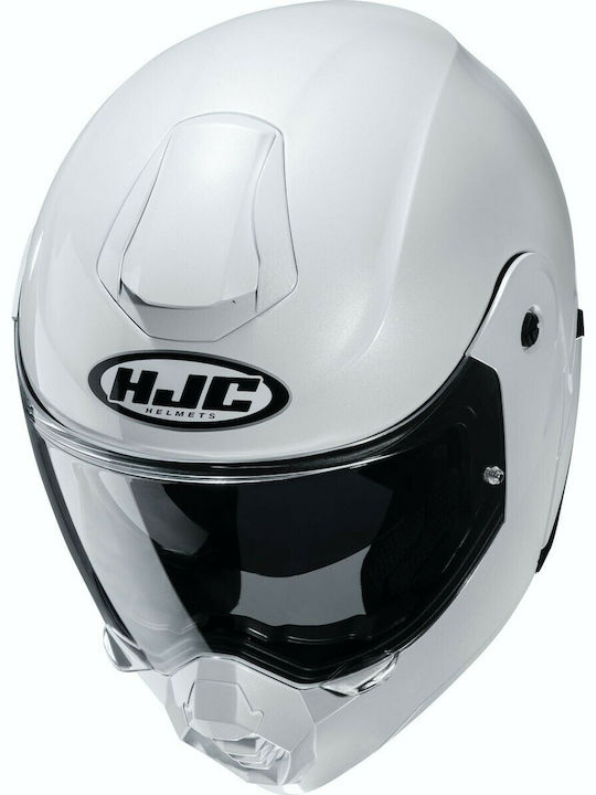HJC C80 Pearl White Motorcycle Helmet Flip-Up ECE 22.05