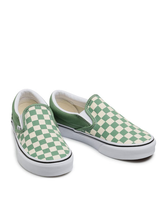 Classic Checkerboard Men's Canvas Slip-Ons Shale/True White