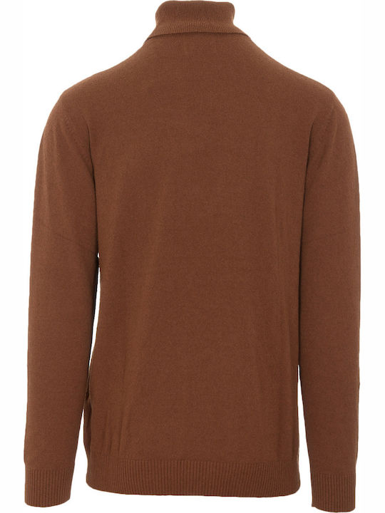 Gabba Herren Langarm-Pullover Rollkragen Camel