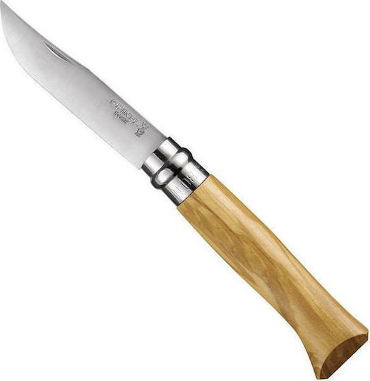 Opinel Νο.08 Σουγιάς Olive σε Δερμάτινη Θήκη