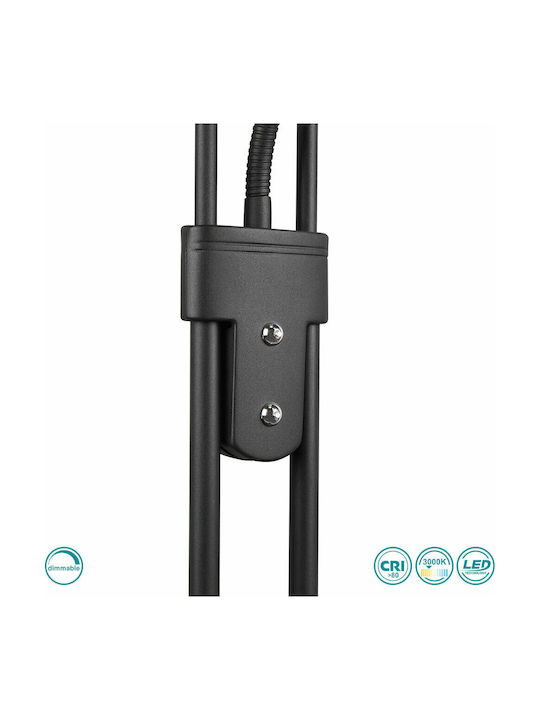 Trio Lighting Orson Vintage LED Φωτιστικό Δαπέδου Υ180xΜ57εκ. με Θερμό Λευκό Φως 2700lm Μαύρο
