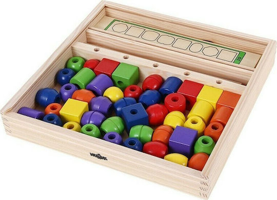 Woody Toys Παζλ Λογικής με Χάντρες Joc Educațional de Cunoștințe din Lemn pentru 3+ ani Ani
