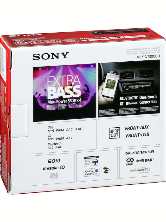 Sony Ηχοσύστημα Αυτοκινήτου 1DIN (Bluetooth/USB) με Αποσπώμενη Πρόσοψη