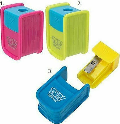 Deli Pop Plastic Double Pencil Sharpener Barrel (Μiscellaneous Colours)