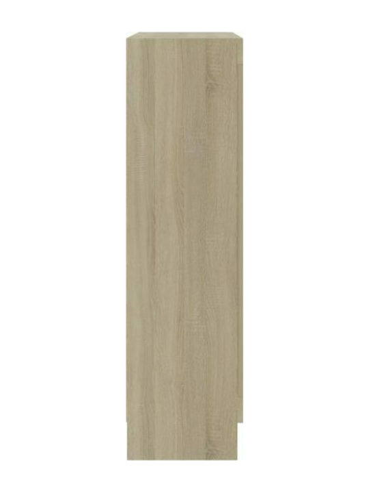 Floor-standing Living Room Display Cabinet made of Particleboard with Glass Sonoma Oak 82.5x30.5x115cm