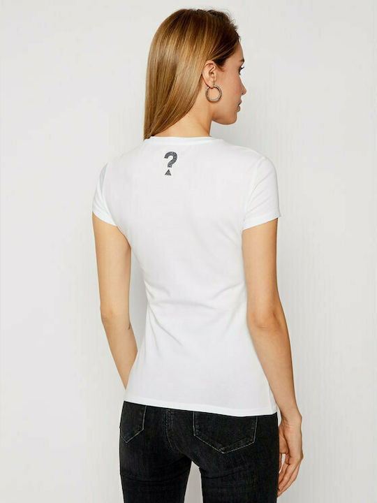 Guess Γυναικείο T-shirt Λευκό με Στάμπα