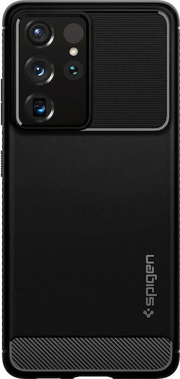 Spigen Rugged Armor Back Cover Σιλικόνης 2mm Μαύρο (Galaxy S21 Ultra 5G)