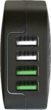 Celly Charger Without Cable with 4 USB-A Ports Black (TC4USBTURBO)