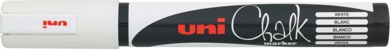 uni Chalk Marker Broad Bullet Tip PWE-5M Line Width 1.8-2.5mm Assorted  5046670 Wallet 8 - Hunt Office Ireland