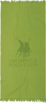 Greenwich Polo Club 2828 Prosop de Plajă Bumbac Verde cu franjuri 170x80cm.