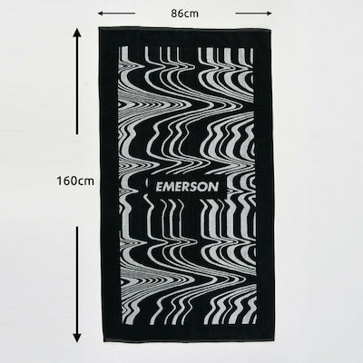 Emerson Print Beach Towel Black 160x86cm