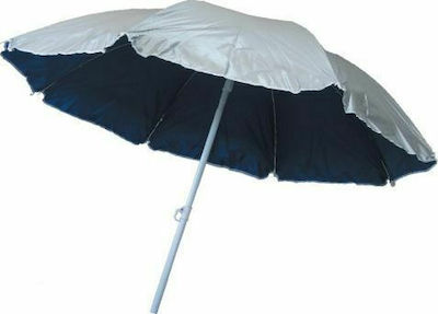 Summer Club Foldable Beach Umbrella Diameter 1.8m Silver/Navy