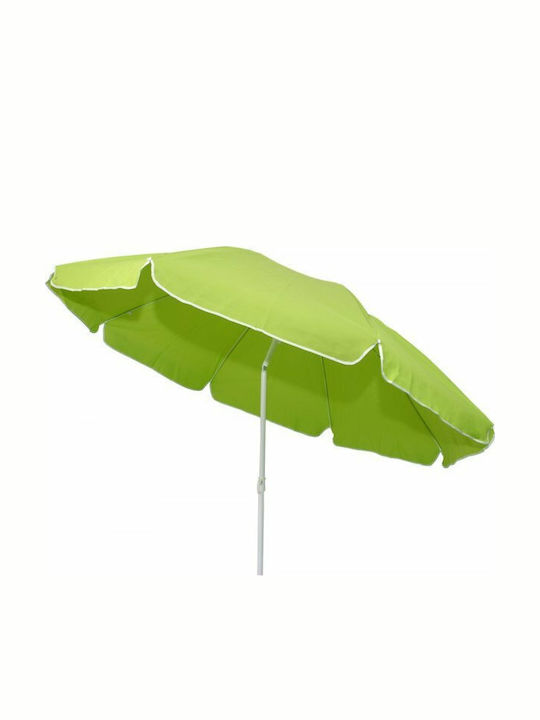 Green Metal Floor Parasol with Base and Valance 2x2m
