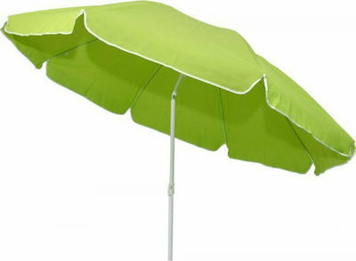 Campus Formă în U Umbrelă de Plajă cu Diametru de 2m cu Protecție UV Verde