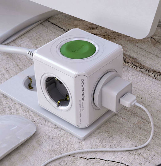 Allocacoc Extended + Switch Type F PowerCube 4 Prize cu Cablu 1.5m