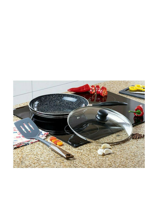 Edenberg Cast Aluminum Pan with Lid with Non-Stick Interior Coating 22cm