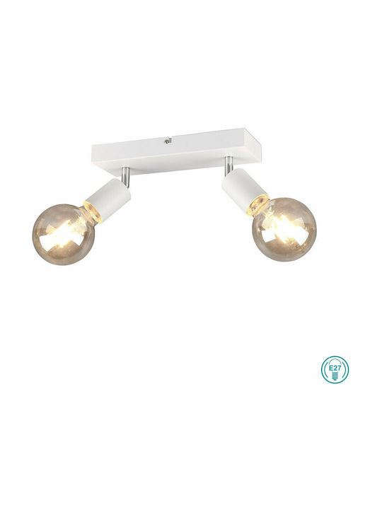 Trio Lighting Vannes Διπλό Σποτ με Ντουί E27 σε Λευκό Χρώμα