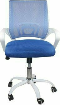 Woodwell BF2101-SW Καρέκλα Γραφείου Άσπρο / Mesh Μπλε