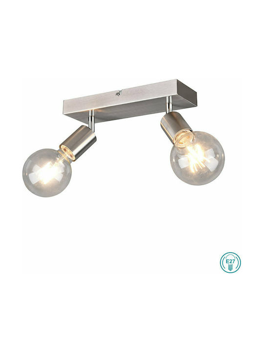 Trio Lighting Vannes Double Spot with Socket E27 in Silver Color