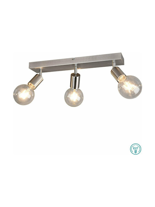 Trio Lighting Vannes Triple Spot with Socket E27 in Silver Color