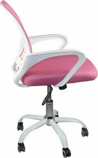 Woodwell BF2101-SW Καρέκλα Γραφείου Άσπρο / Mesh Ροζ