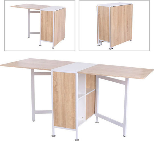 Schreibtisch Holz Beige mit Metallbeinen 169x62x75cm