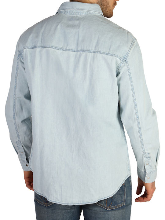 Calvin Klein Men's Shirt Long Sleeve Denim Light Blue