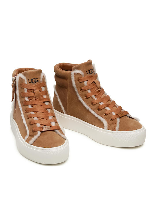 Adidași Flatforms Tip Botine Maro Pentru Femei
