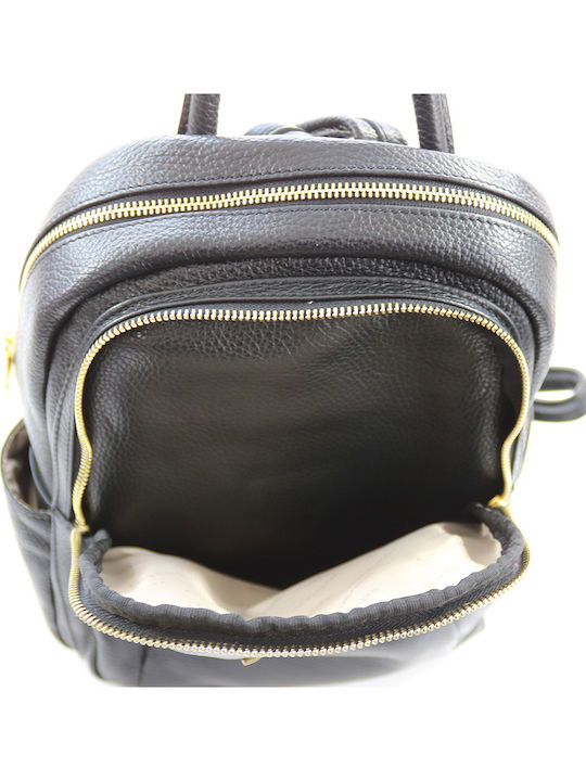 Leather Women's Bag Backpack Black