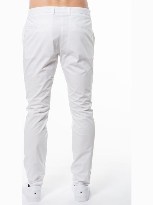 Hugo Boss Ανδρικό Παντελόνι Chino σε Slim Εφαρμογή Λευκό