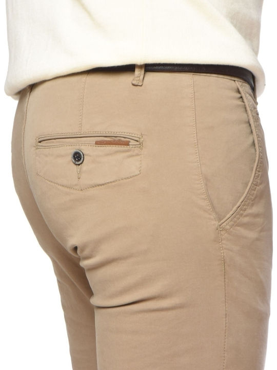Trousers Chino Elastic in Regular Fit Beige