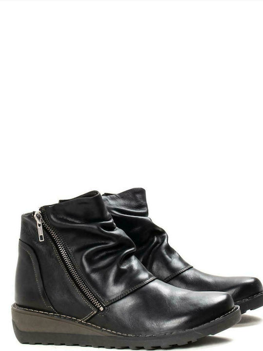 Chacal Leather Women's Ankle Boots Black