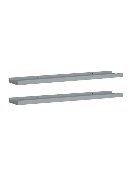 Shelves Wall Grey 2pcs 80x9x3cm