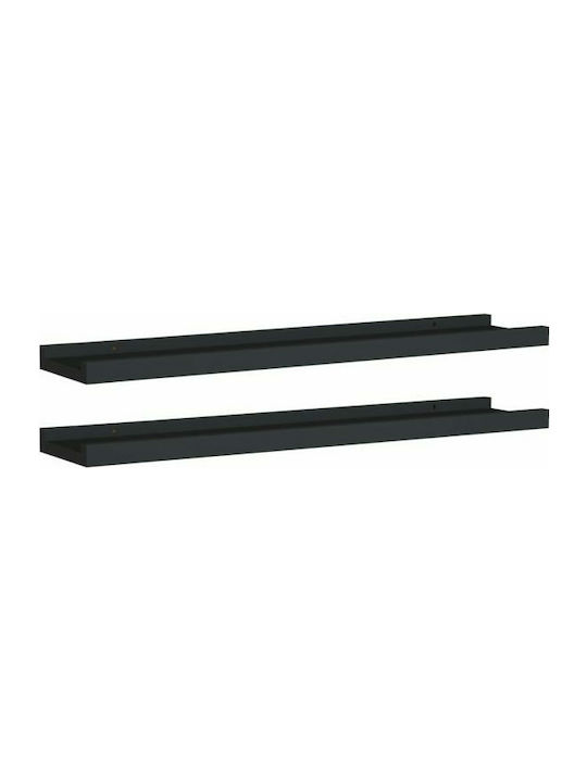 Regale Wand Black 2Stück 60x9x3cm