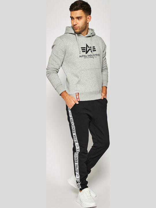Basic Sweatshirt with Hood Gray